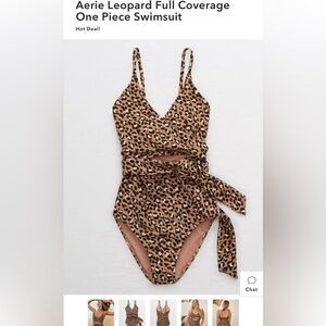 Aerie Leopard Full Coverage One Piece Swimsuit